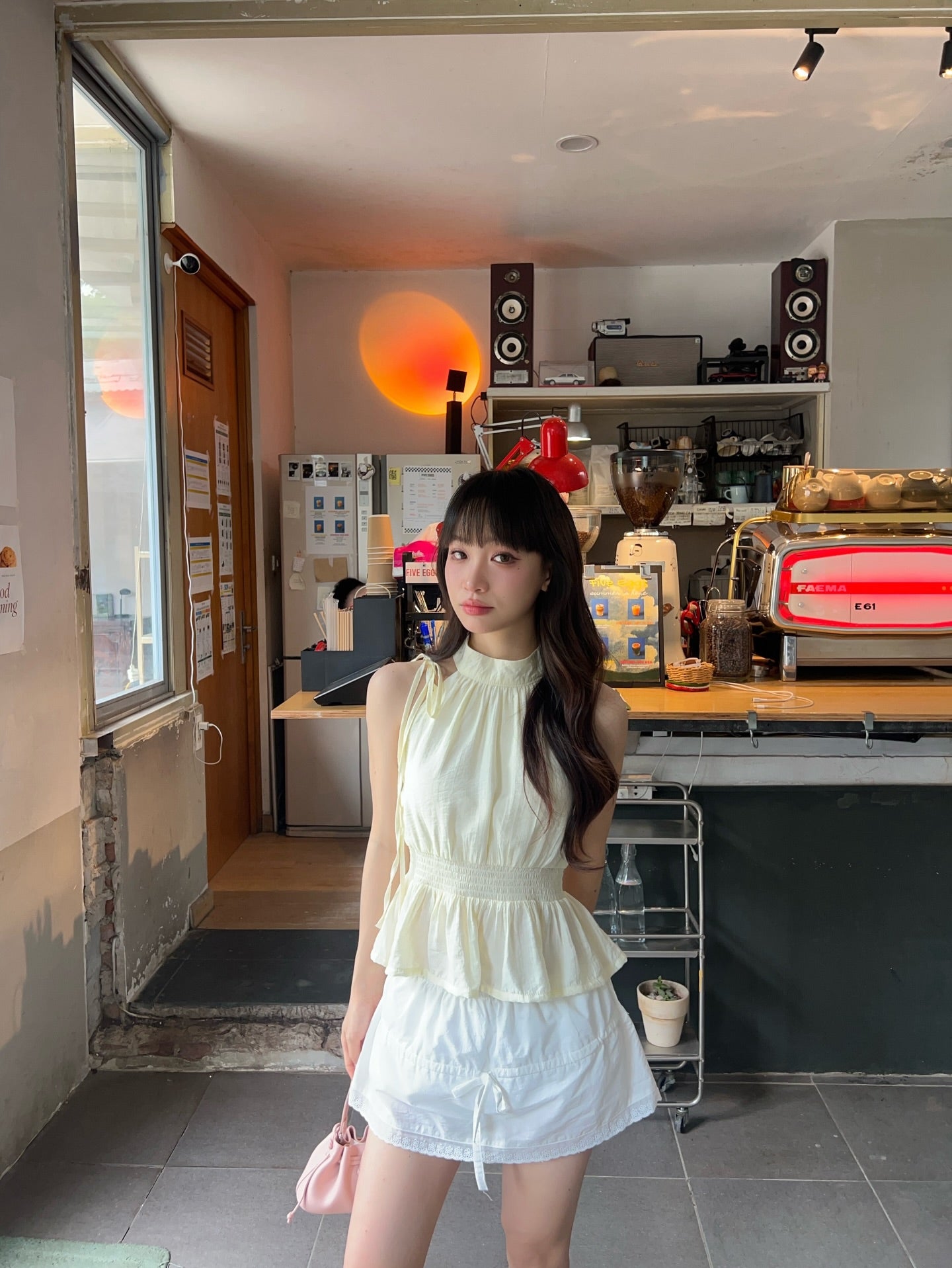Lemon Soufflé Peplum Top
