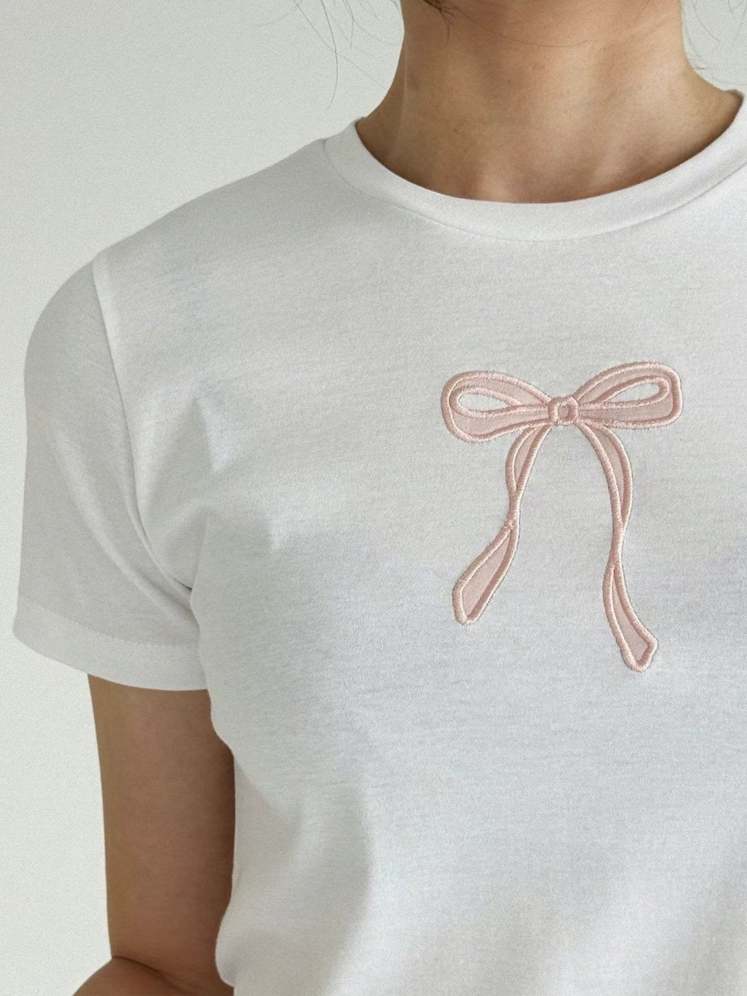 【芭蕾風系列🩰】Ribbon Crop Baby Tee