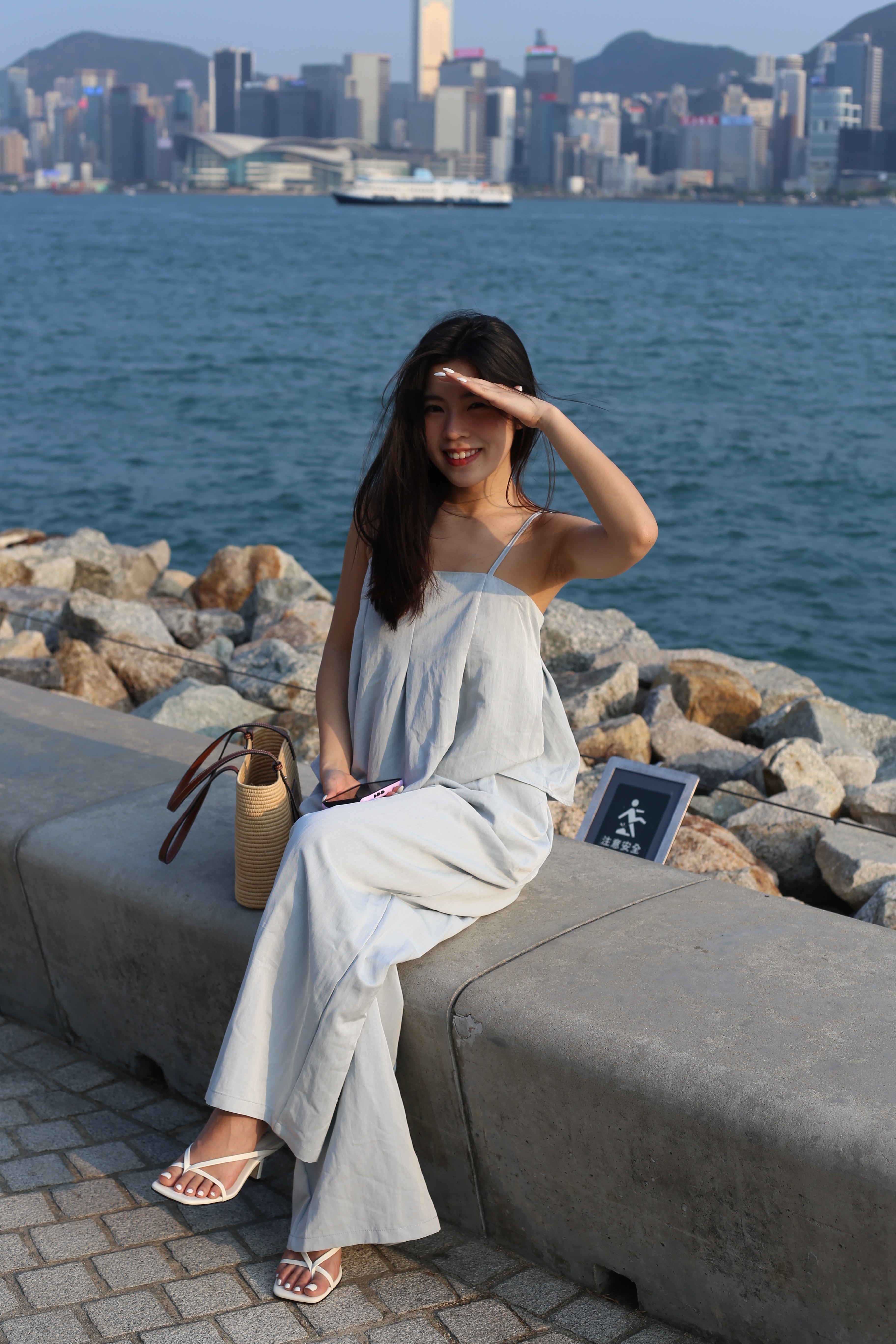 【超舒適慵懶渡假套裝】Solid Cami Top With Wide Leg Pants Set