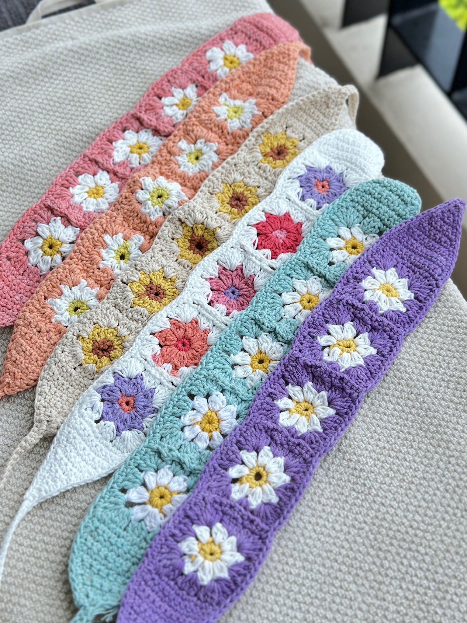 #T195 Floral Crochet Headband