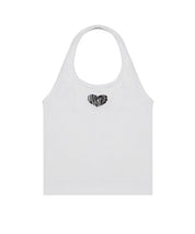 LUV IS TRUE SU LOGO HALTER NECK TOP