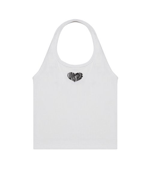 LUV IS TRUE SU LOGO HALTER NECK TOP