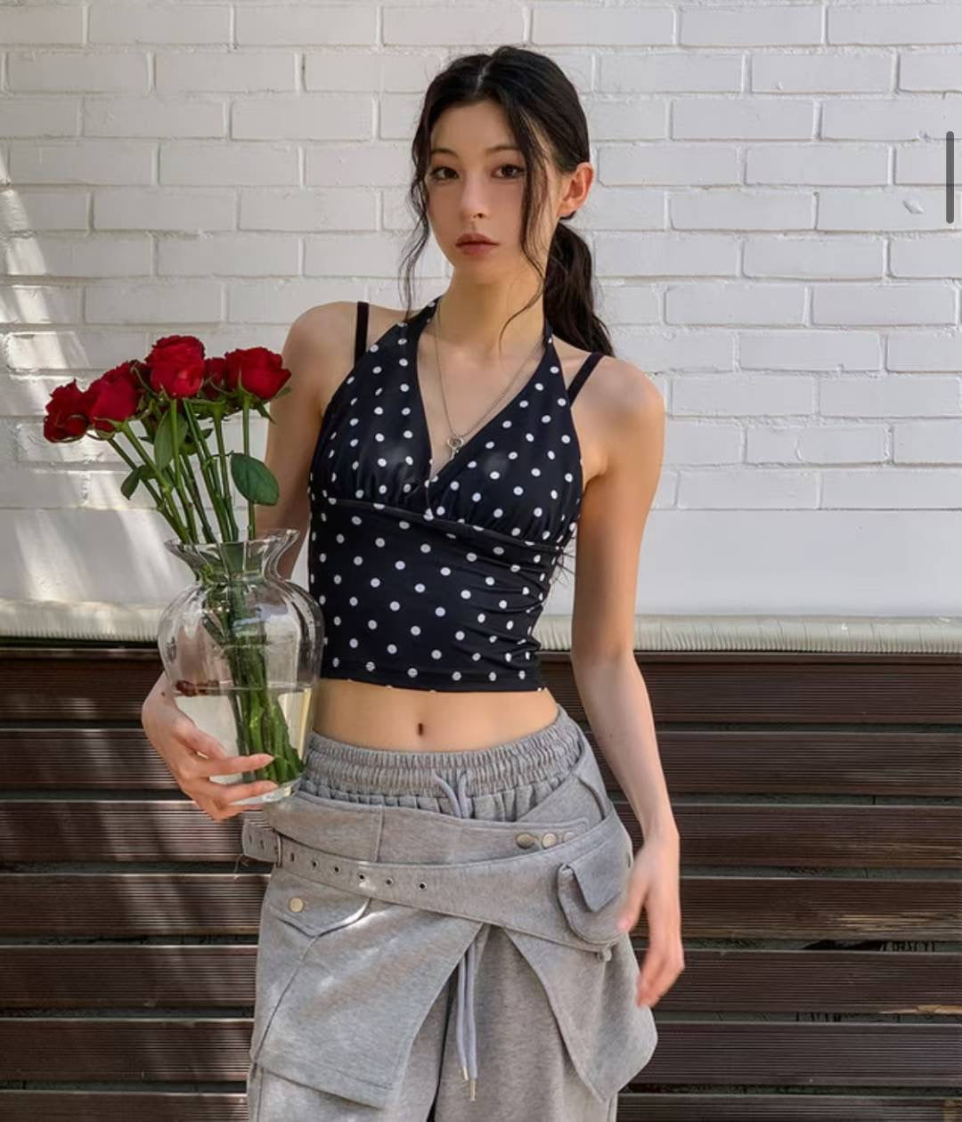 【波點Fans Assemble!!!】Dotty V Neck Crop Top