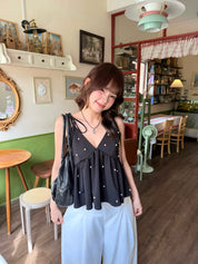 Starlight Pearl V-neck Top