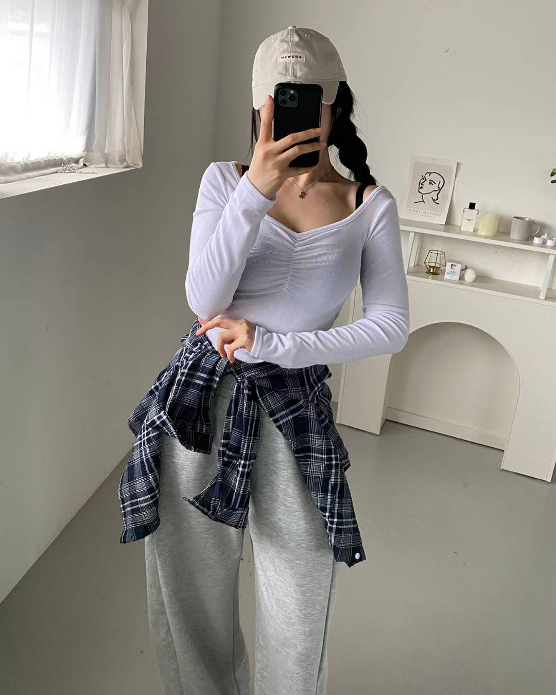 【心型領口長袖Crop Top】 Hearty Neck 2 Way Long Sleeve Top