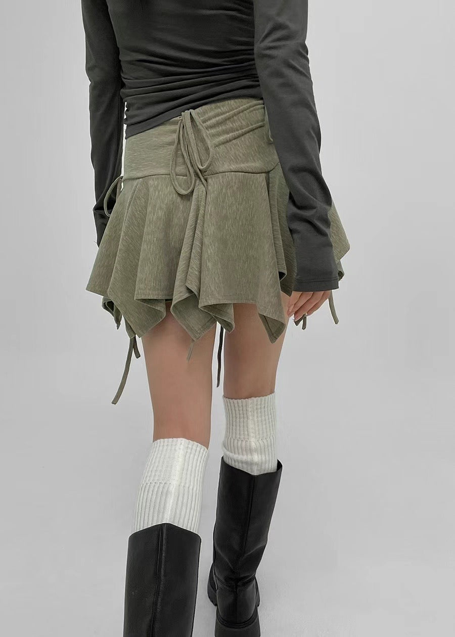 Irregular Tied Short Skirt