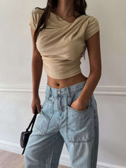 【Office必入款～】Basic Solid Single Shoulder Top