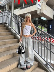 Bichan Strapless Polka dot Top