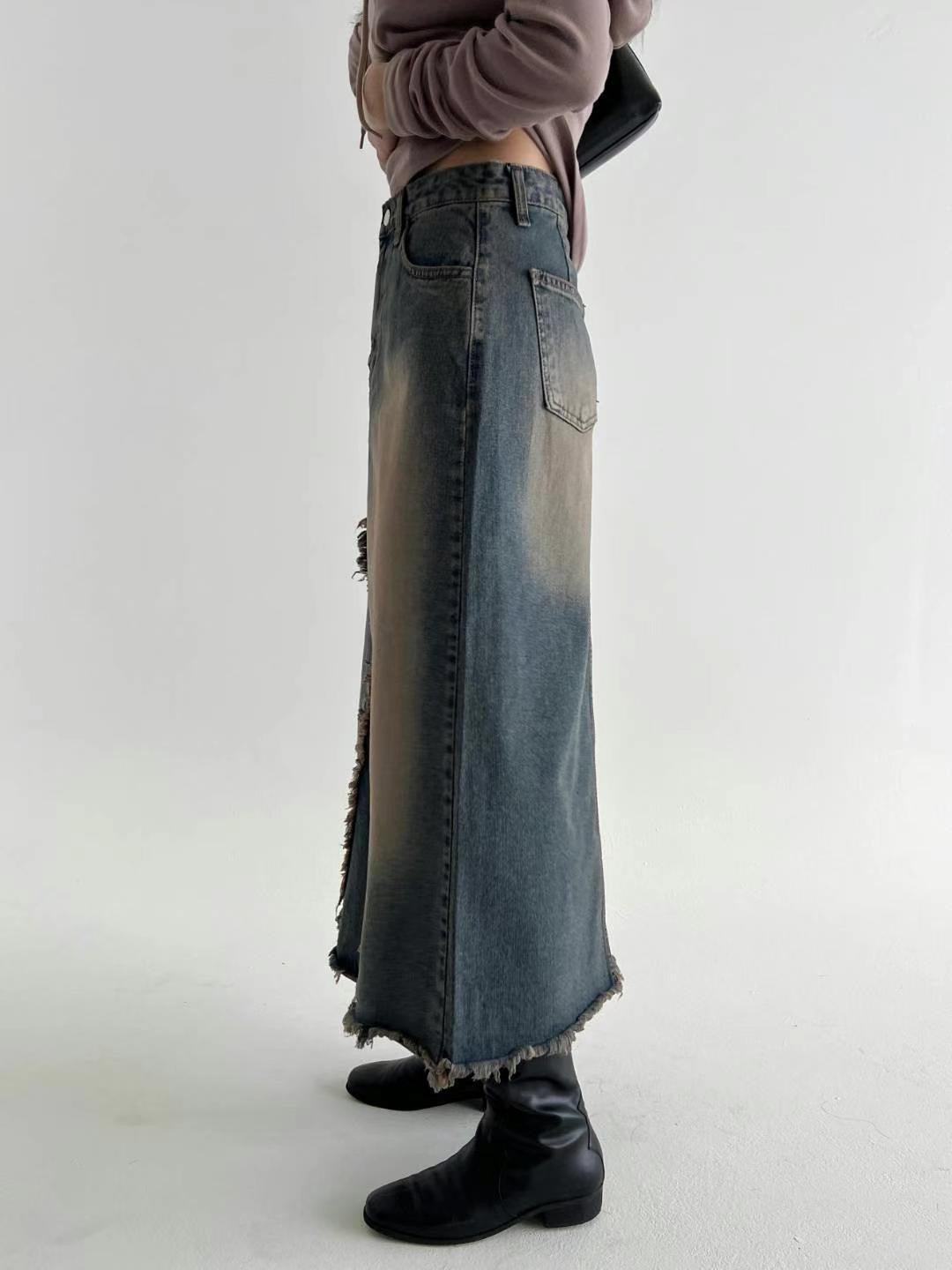 【復古牛仔長裙🦕】Denim Maxi Skirt