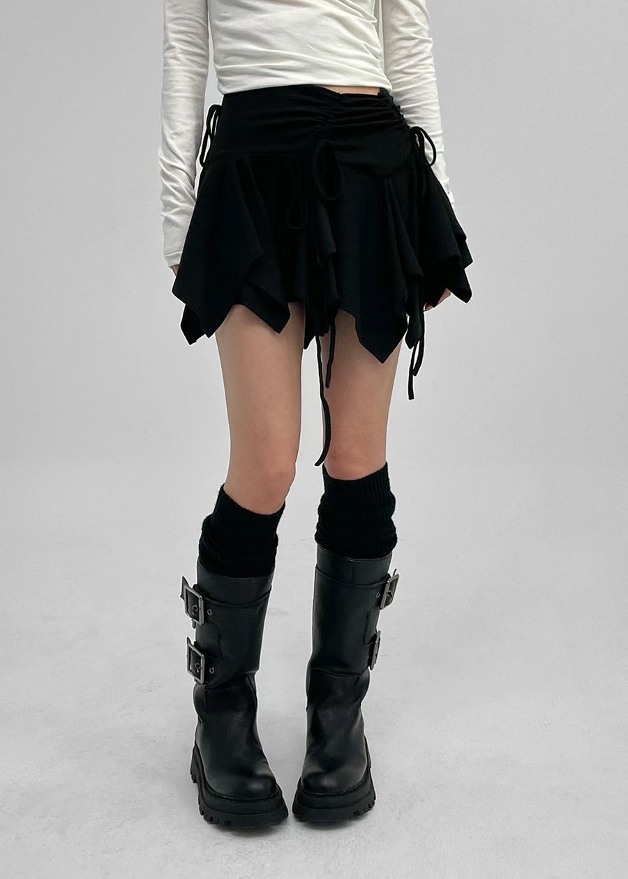 Irregular Tied Short Skirt