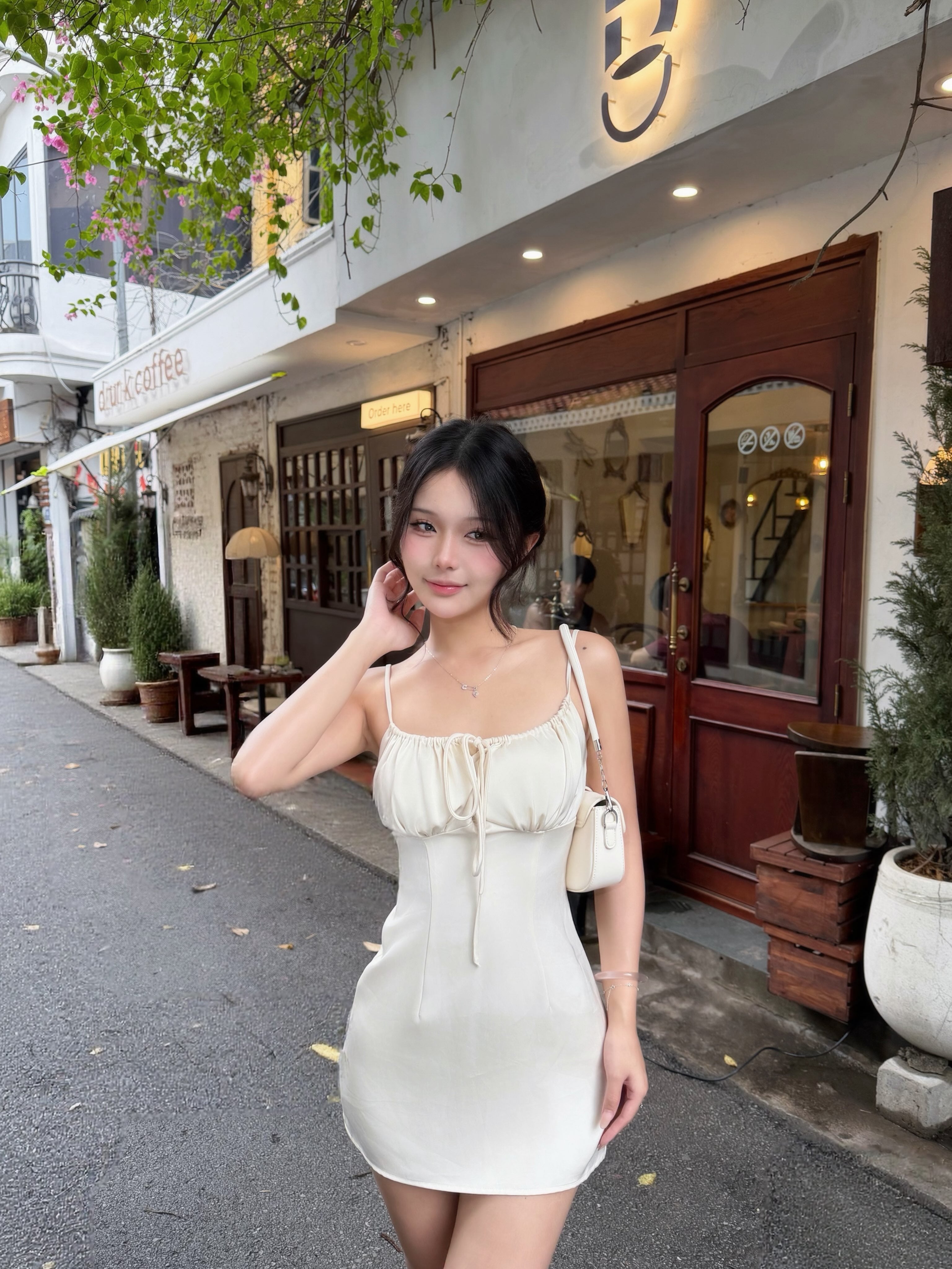 Champagne Ruched Bust dress