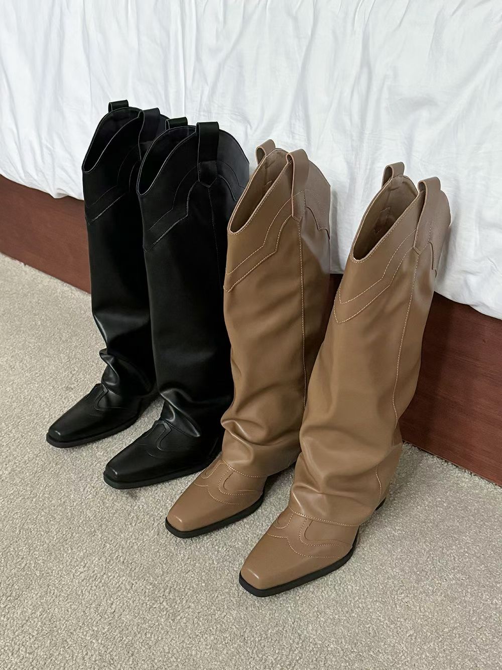 【2025大熱！】 Leather Western Boots