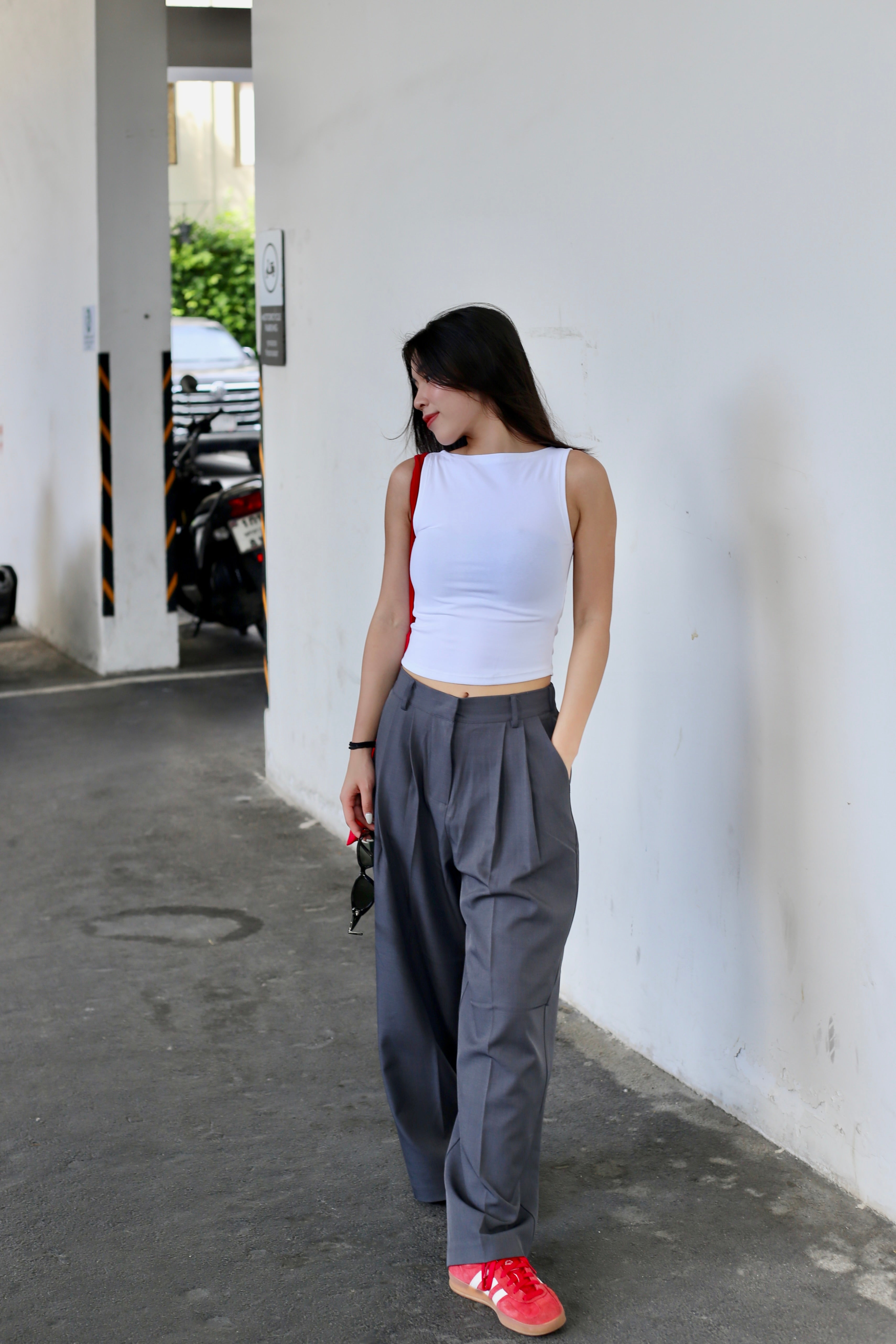 #T240【店主自留款! 10/10入膊背心】Basic Solid Boat Neck Tank Top
