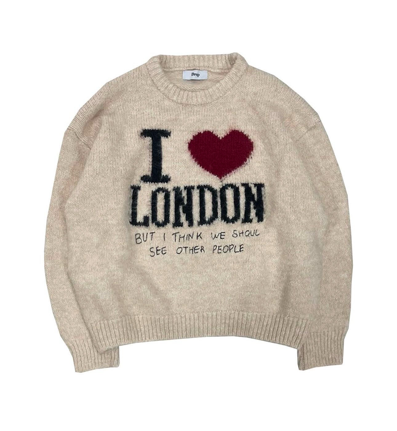 【情侶款】I love London Crew Neck Cardigan