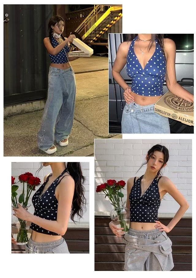 【波點Fans Assemble!!!】Dotty V Neck Crop Top