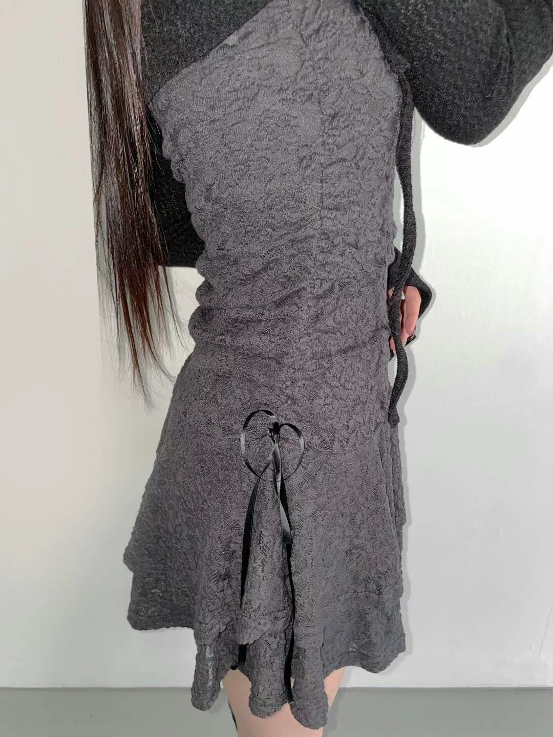 【歐美風平口繡花短裙】Solid Lace Tube Top Dress