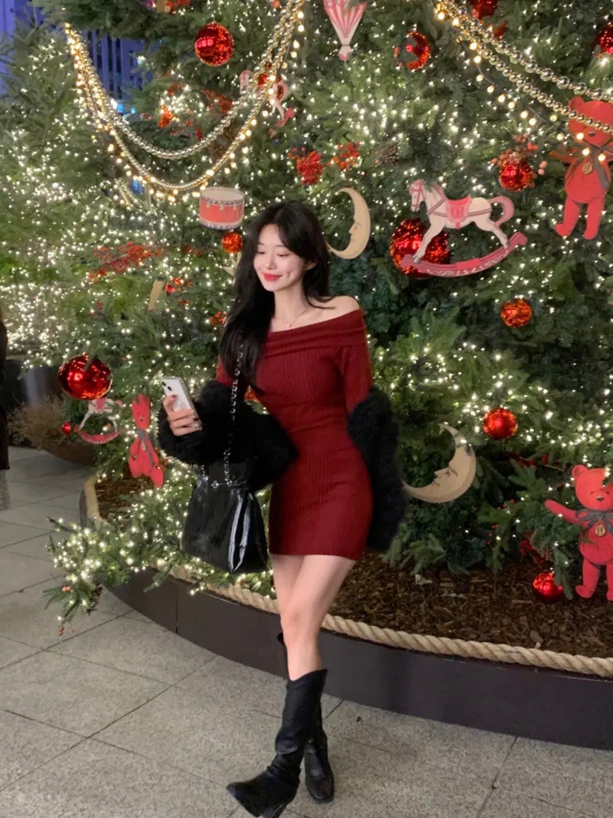 【節日感Party Dress🎊】2 Way Off Shoulder Dress