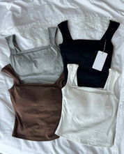 【✔️PAD｜方領皺褶設計】Ruched Bust Squared Neck Padded Bra Top