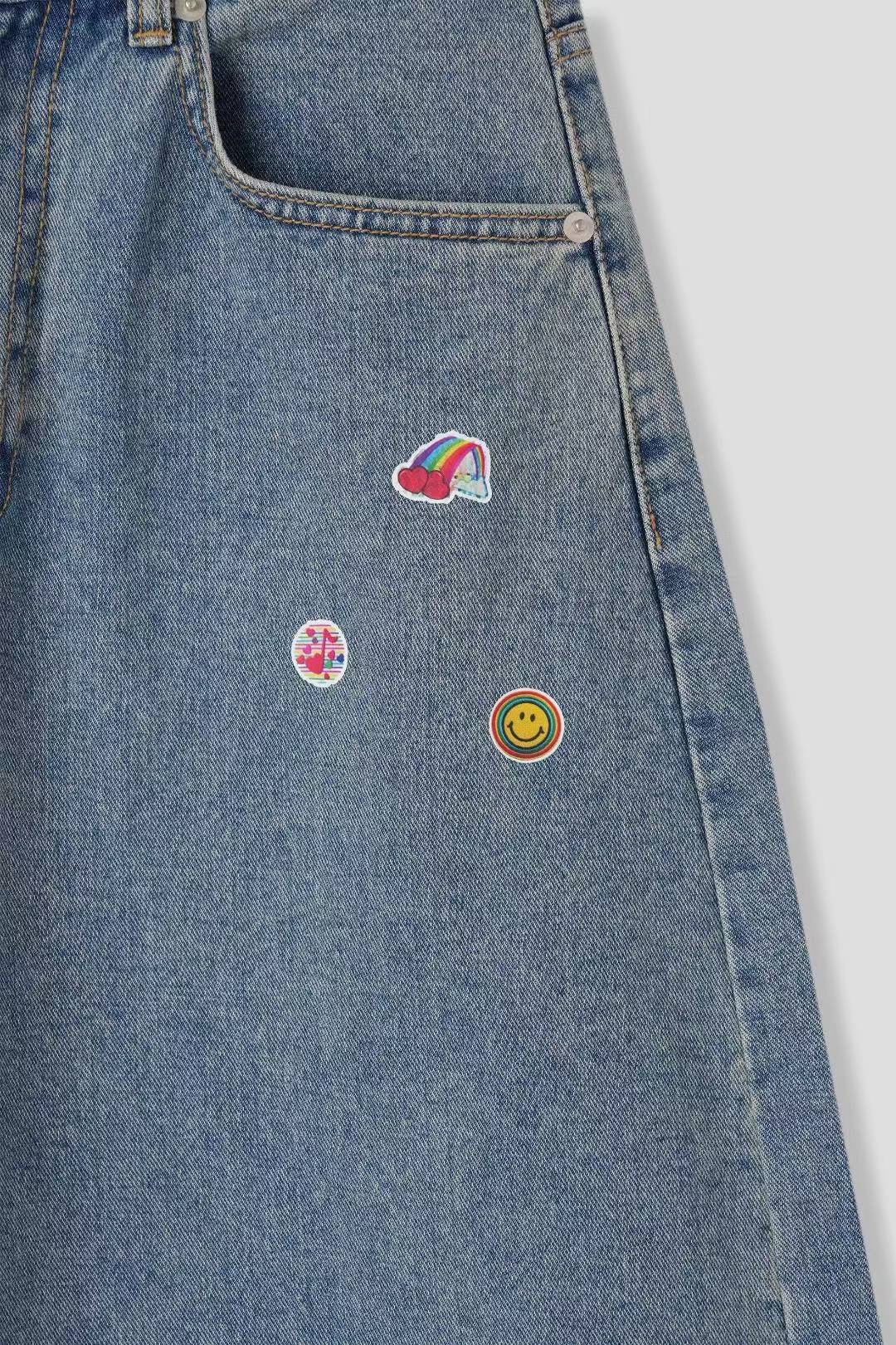 【大熱彎刀褲❤️‍🔥】Patches Barrel Jeans