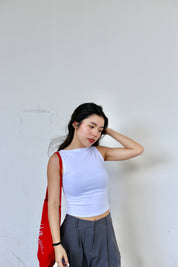 #T240【店主自留款! 10/10入膊背心】Basic Solid Boat Neck Tank Top