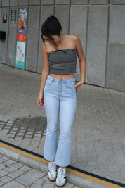 【小個子喇叭褲】Petit Light Blue Flare Jeans