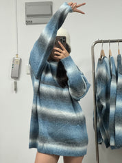 【情侶必入👩🏻‍🤝‍👨🏼銷量超過150件🔥】Elfie Striped Round Neck Long Sweater