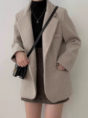 【知性美西裝外套】Abeba Solid Woollen Blazer