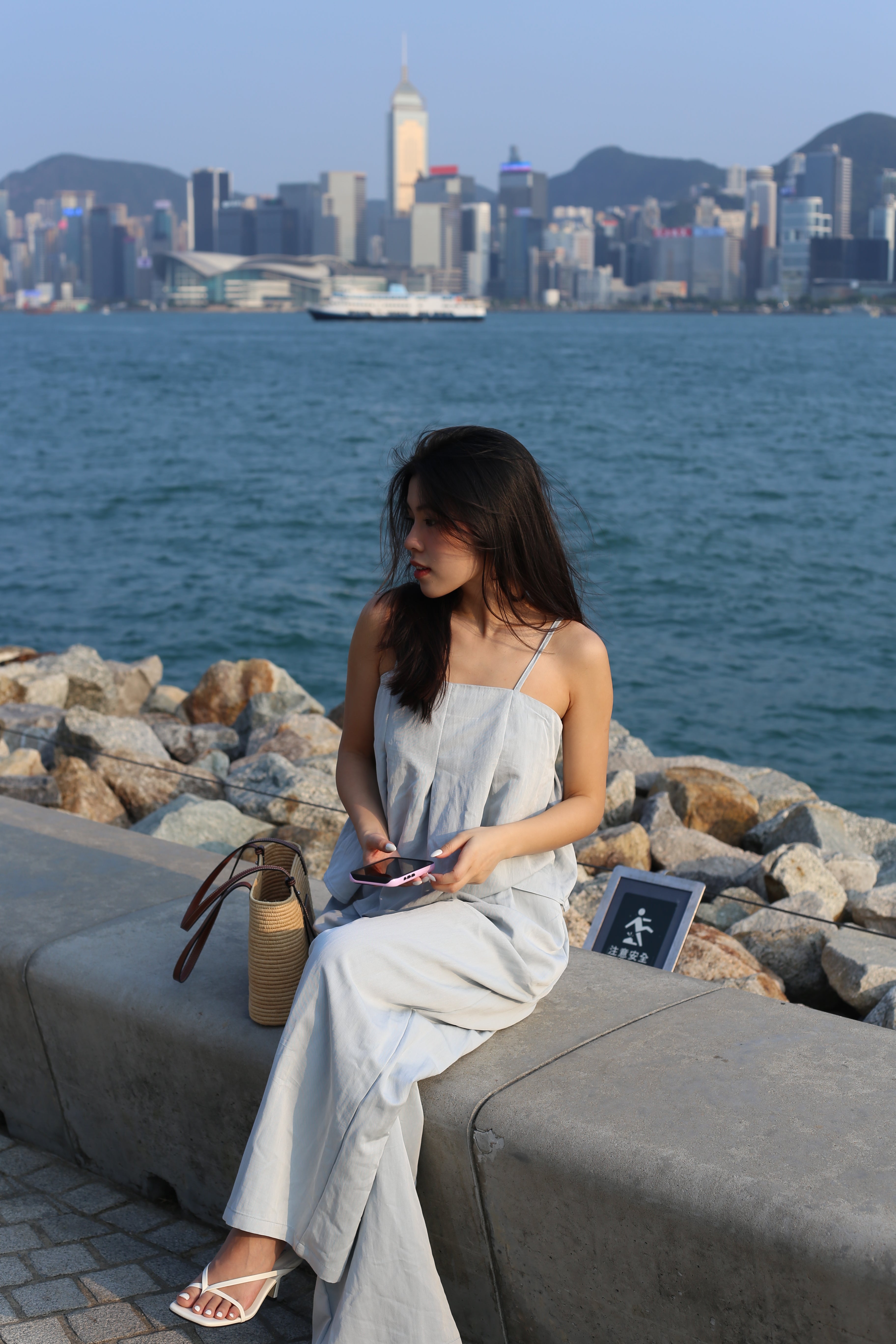 【超舒適慵懶渡假套裝】Solid Cami Top With Wide Leg Pants Set