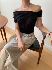 【Office必入款～】Basic Solid Single Shoulder Top