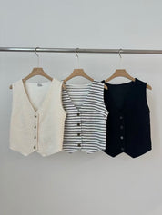 【Old Money知性感背心】Old Money Button Front Vest