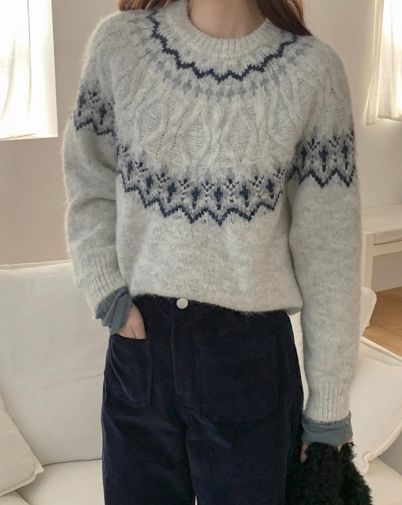 【冬日北歐毛衣❄️】Nordic Round Neck Cardigan
