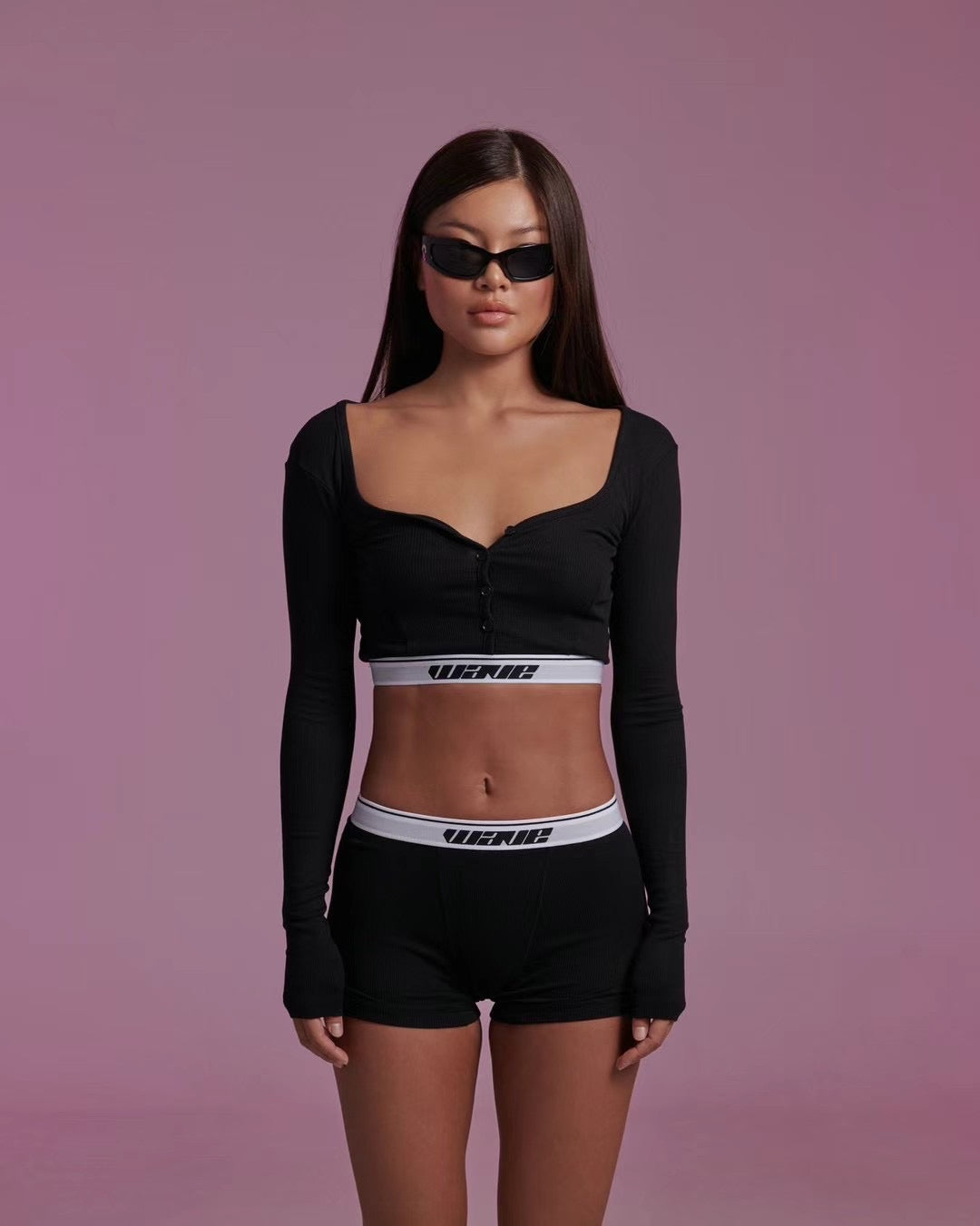 *INSTOCK* Wave Button Front Crop Top