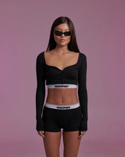 *INSTOCK* Wave Button Front Crop Top