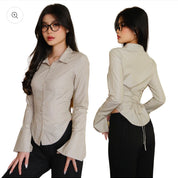 【後綁帶恤衫｜6色入】Miss Manager Fitted Shirt