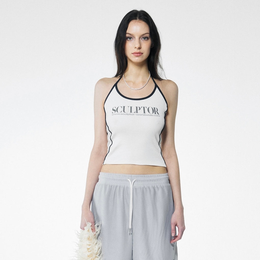 #K019 Sculptor Classic Logo Halter Top