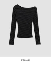 【衣櫃必備系列✨】Basic Striped Single Shoulder Top