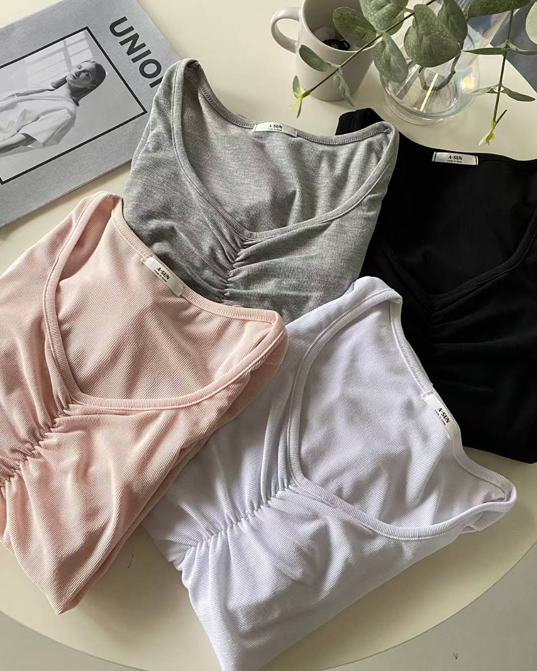 【心型領口長袖Crop Top】 Hearty Neck 2 Way Long Sleeve Top