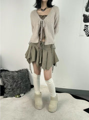 Irregular Tied Short Skirt