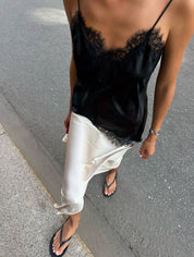 Satin lace camisole top