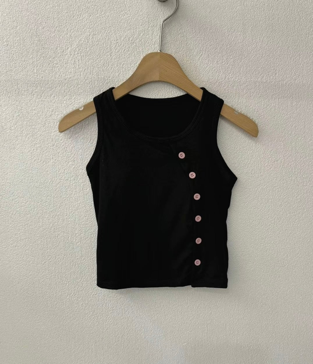 【✔️PAD｜鈕扣設計】Solid Button Padded Tank Top