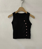 【✔️PAD｜鈕扣設計】Solid Button Padded Tank Top