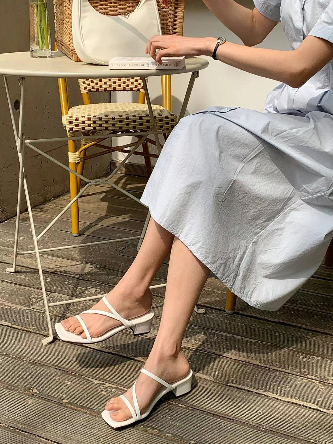 【韓國製造｜5cm粗踭】MIK Cross Strap High Heels