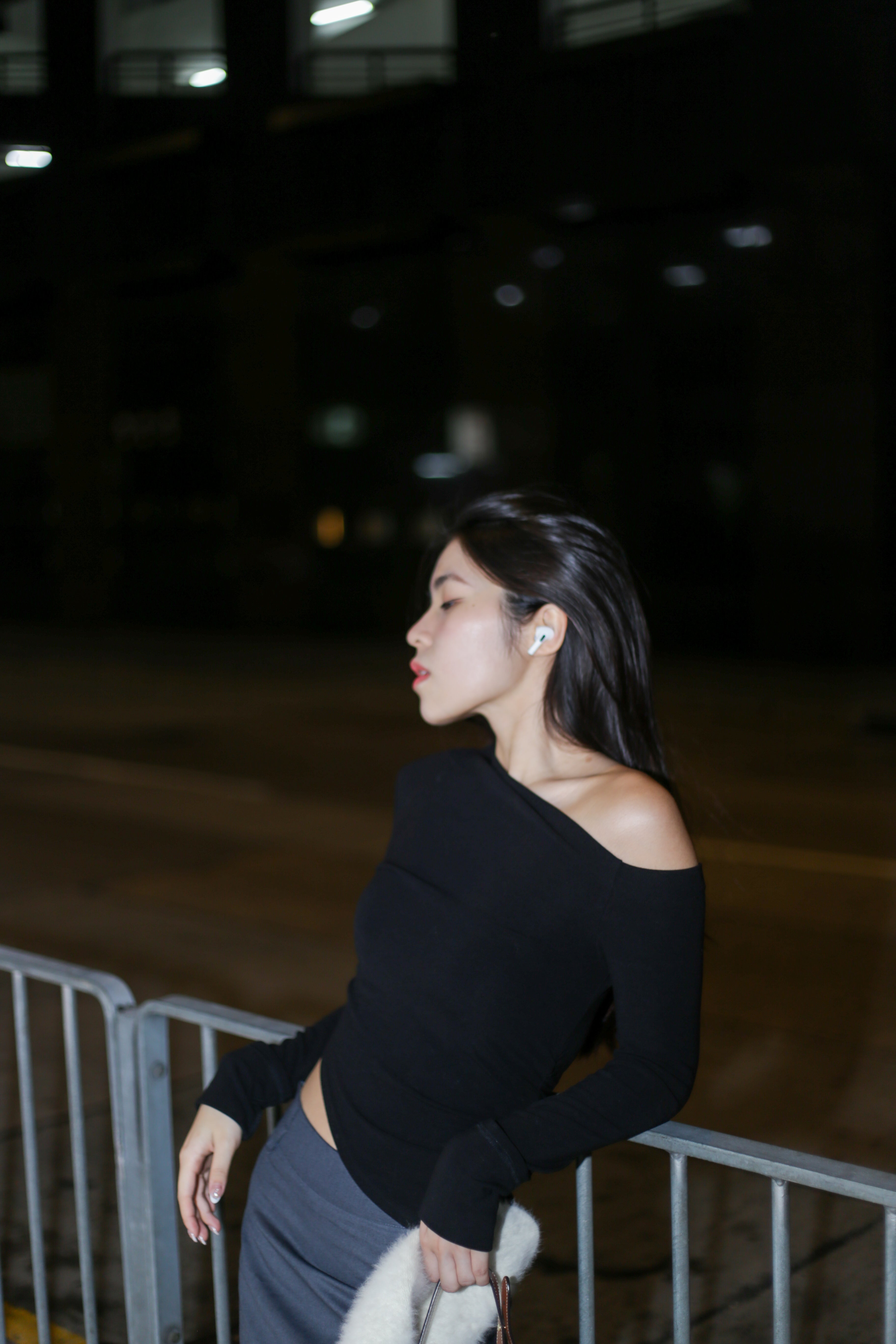 【小性感單肩Crop Top】Ruched Side Single Shoulder Long Sleeve Crop Top