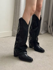 【2025大熱！】 Leather Western Boots