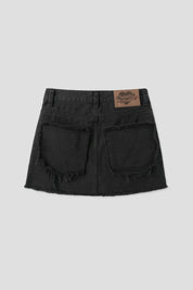 【型格破爛風短裙】Solid Ripped Rivet Mini Skirt