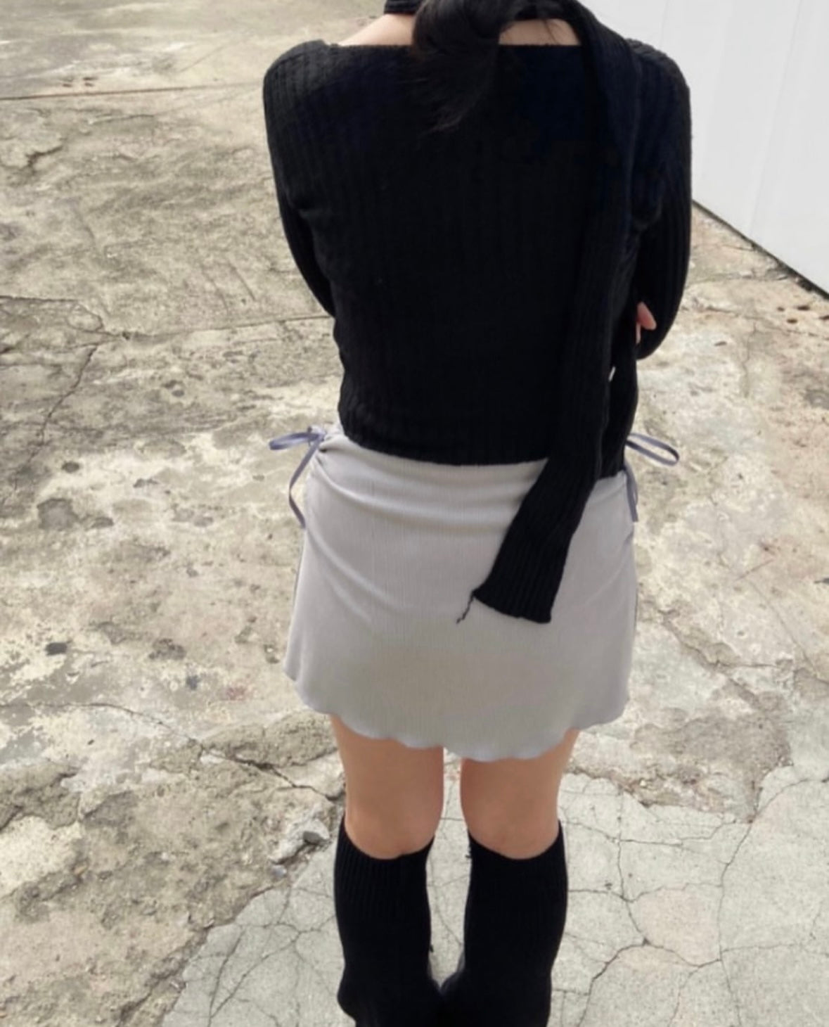 Drawstring Solid Mini Skirt