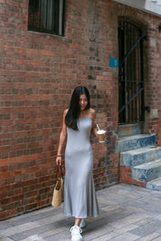 【✔️PAD｜魚尾裙設計】Basic Solid Padded Tube Mermaid Dress