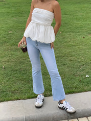【小個子喇叭褲】Petit Light Blue Flare Jeans