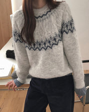 【冬日北歐毛衣❄️】Nordic Round Neck Cardigan