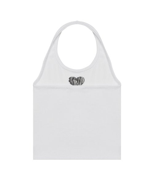 LUV IS TRUE SU LOGO HALTER NECK TOP